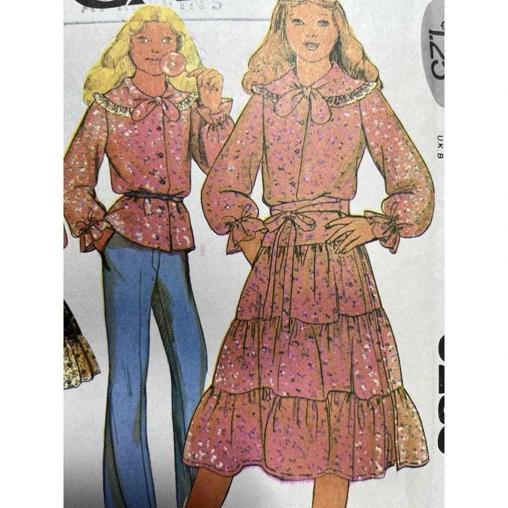 McCalls 6285 Girls Top And Skirt Size 10